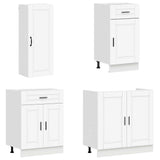 Cabinet Set with Drawer with Shelf 8 pcs White Engineered Wood 3438163
