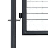 Mesh Garden Gate Galvanised Steel 100x200 cm Grey 145775