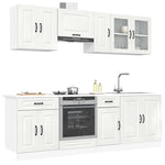 ZNTS 8 Piece Kitchen Cabinet Set Kalmar High Gloss White Engineered Wood 3314823