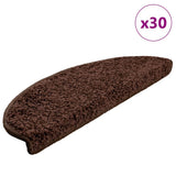 Stair Mats 30 pcs 65x21x4 cm Brown Half Round Large 3365815