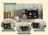 Toy Storage Unit with 8 Removable Bins, Storage Shelves, Cabinet, Grey T3398P347689