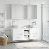 Bathroom Cabinet Set 5 pcs White Engineered Wood 3406687