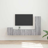 TV Cabinet Set Wall-mounted 4 pcs Grey Sonoma Engineered Wood 3409003