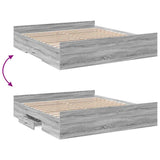 Bed Frame with Drawers without Mattress Grey Sonoma 180x200 cm Super King 3280277