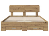 Bed Frame with Drawer Artisan Oak 120 x 200 cm Engineered Wood 3412399