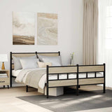 Metal Bed Frame without Mattress Sonoma Oak 140x190 cm 4017120