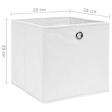 Storage Boxes 10 pcs Non-woven Fabric 28x28x28 cm White 325209