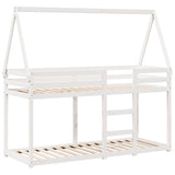 Bunk Bed without Mattress White 80x200 cm Solid Wood Pine 3282082