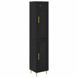 Highboard 2 pcs Black Oak Glass 3416198