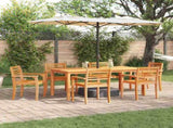 Garden Dining Set 7 pcs Brown Solid Acacia Wood 3375673
