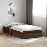 Bed Frame with Drawers without Mattress Brown Oak 100x200 cm 3280425
