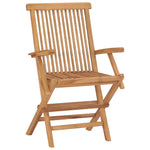 ZNTS Folding Garden Chairs 3 pcs Solid Teak Wood 315444