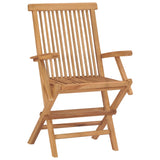 ZNTS Folding Garden Chairs 3 pcs Solid Teak Wood 315444