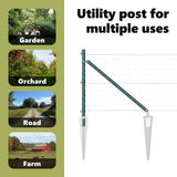 Ground Spike Fence Post 13 pcs Green Powder-Coated Steel 42004239
