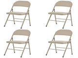 4pcs Elegant Foldable Iron & PVC Chairs for Convention & Exhibition Light Brown 07394569