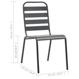310155 Outdoor Chairs 4 pcs Slatted Design Steel Dark Grey