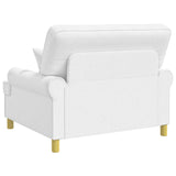 XXL Armchair with Cushions White Fabric 42043514