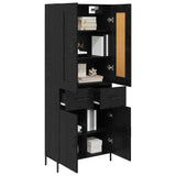 Highboard with Drawer 2 pcs Black Oak Engineered Wood 3416123