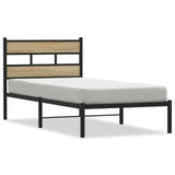 Metal Bed Frame without Mattress Sonoma Oak 107x203 cm 4017098