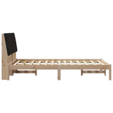 Bed Frame with Headboard Brown 120 x 190 cm Solid Pine Wood 878906
