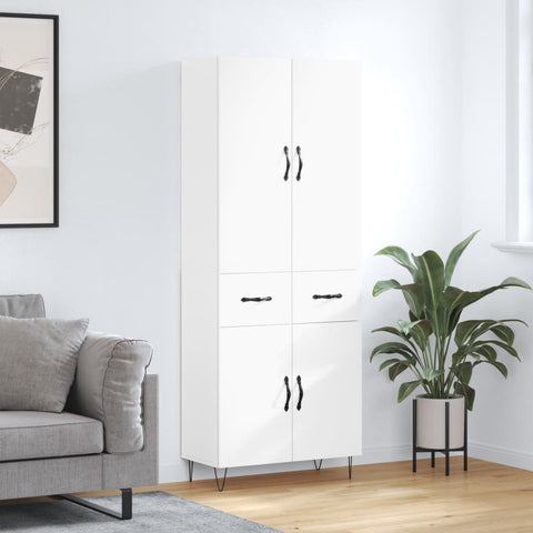 Highboard White 69.5x34x180 cm Engineered Wood 3198177
