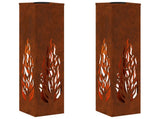 Solar LED Pathway Light 2 pcs Rusty Weathering Steel 879806
