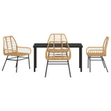 Garden Dining Set 5 pcs Brown Poly Rattan 3380850