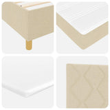 Box Spring Bed with Headboard Cream 80 x 200 cm Fabric 3339656