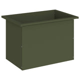 Garden Planter with LED Olive Green 40 x 60 x 40 cm Steel 8008146