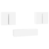 6 Piece TV Cabinet Set White Engineered Wood 3078679