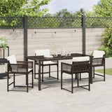 Garden Dining Set 5 pcs Brown Poly Rattan 3380755