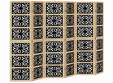 Room Divider 6 Panels Brown and Black Solid Wood Paulownia 358811