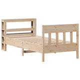 Bed Frame without Mattress 75x190 cm Small Single Solid Wood Pine 3306288