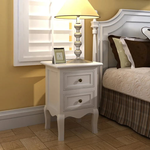 ZNTS Nightstands 4 pcs with 2 Drawers MDF White 276039