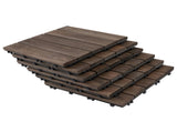 12" x 12" Interlocking Deck Tiles, Pack of 27 Outdoor Flooring Patio Tiles-Teak-AS 30955291