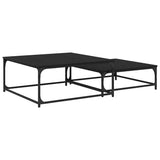 Coffee Table 2 pcs Black Oak Engineered Wood 881895