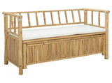 Garden Storage Bench 110 x 47 x 80 cm Bamboo Natural 42028076