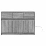 TV Cabinet with LED Grey Sonoma 91x34x61 cm Engineered Wood 852185