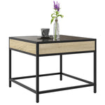 ZNTS Coffee Table with Infinity LED Sonoma Oak 50x50x41 cm 847678