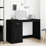 Desk with Drawer Black Oak 50 x 115 x 75 cm Engineered Wood 862824