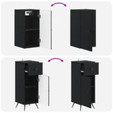 3 Piece Bathroom Cabinet Set BREDA Black Engineered Wood 3417802