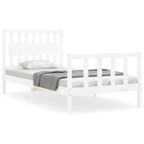 Bed Frame without Mattress White 100x200 cm Solid Wood Pine 3192417