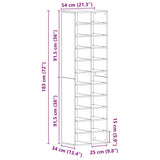 Shoe Cabinet Old Wood 54x34x183 cm Engineered Wood 859384