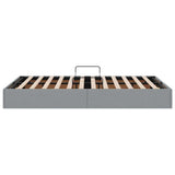 Storage Bed with Mattress Light Grey 120 x 200 cm Fabric 3370004