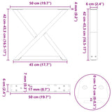 Coffee Table Legs 2 pcs Black 50x cm Steel 4012704
