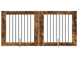 Foldable Dog Gate with Stands 2 pcs Smoked Oak 160.5 cm 892039