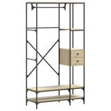 Clothes Rack with Shelves Sonoma Oak Engineered Wood 847860
