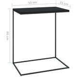 ZNTS Side Table Black 55x35x66 cm Engineered Wood 336133