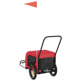 Pet Bike Trailer Red and Black Oxford Fabric and Iron 94013