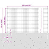 Fence and Post Silver 1.4 x 10 m Steel 3336219